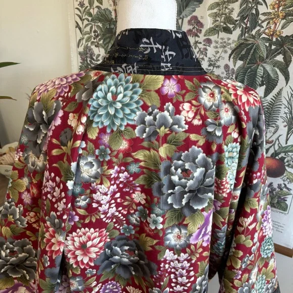 House of the Broken Dragon Floral Kimono Jacket Cotton - Picture 7 of 8